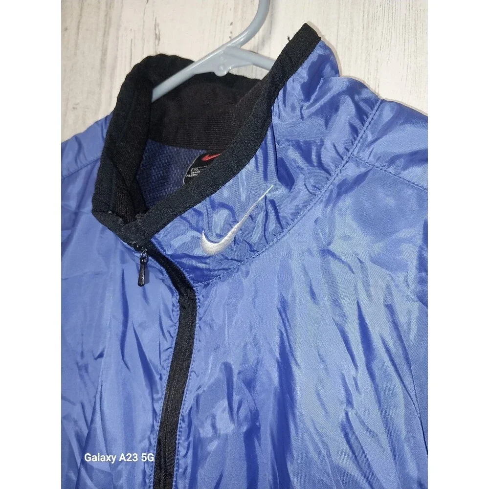 Nike Mens XL Blue Pullover Windbreaker Jacket 1/2 Zip Y2K